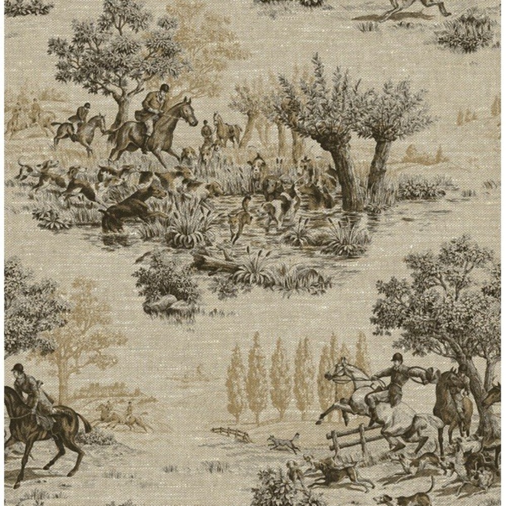 Wallquest Wall Paper Hudson Horse & Hound Toile Pattern‎ CC52006 New 56.4 sq ft